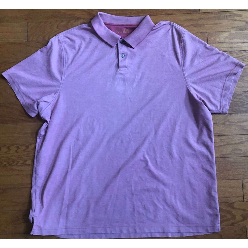 Tasso Elba Mens Supima Polo Shirt, Pink Salmon, XXL